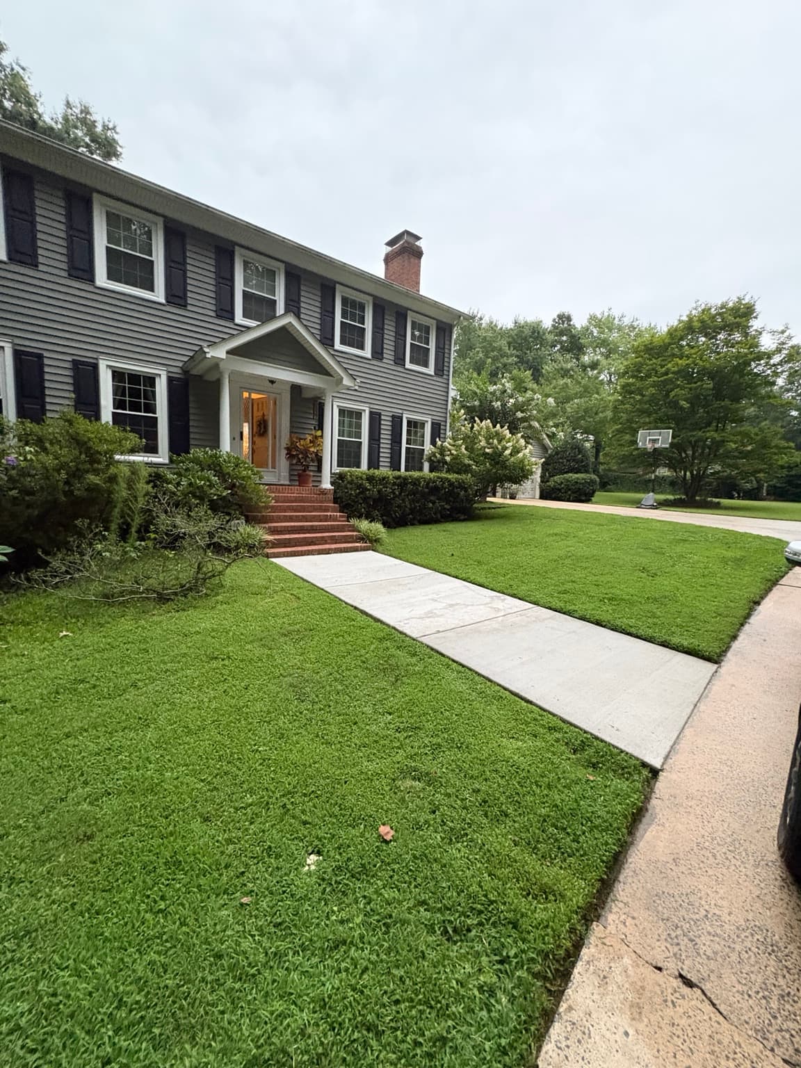 Well-maintained LawnFather residential lawn in the Charlotte area